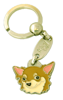 CHIHUAHUA LONG HAIRED CREAM - pet ID tag, dog ID tags, pet tags, personalized pet tags MjavHov - engraved pet tags online